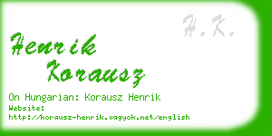 henrik korausz business card